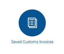 Account area – saved customs invoices